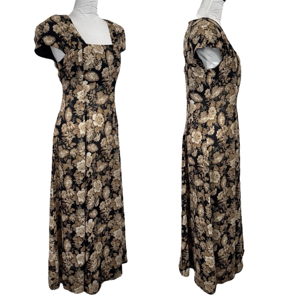 Karin Stevens Black and Cream Floral Maxi Dress - Picture 4 of 15